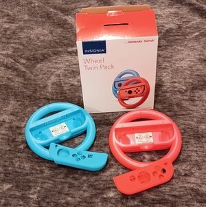 Insignia Joy-Con Wheel Twin Pack for Nintendo Switch Red & Blue